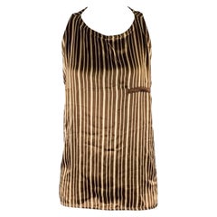 GIANNI VERSACE Size S Brown Tan Stripe Tank Dress Top