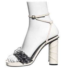 Gianni Versace snakeskin and Persian lamb platform sandals, fw 1999
