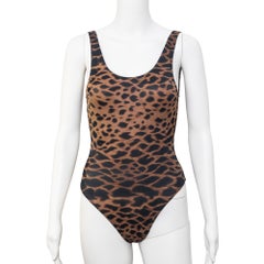 Gianni Versace Primavera 1992 Costume da bagno con stampa leopardo taglia 38