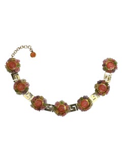 Gianni Versace Spring 1993 Medusa multicolor flower belt