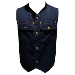 Gianni Versace Navy Denim Spring Summer 1992 Waistcoat