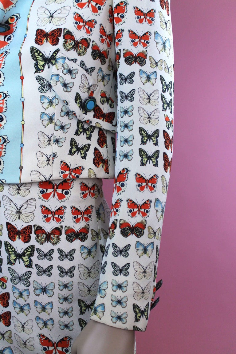 Gianni Versace Spring Summer 1995 Butterfly Print Skirt Suit Size IT 42 ...