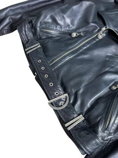 Gianni Versace SS 1994 biker jacket in black leather with Medusa details