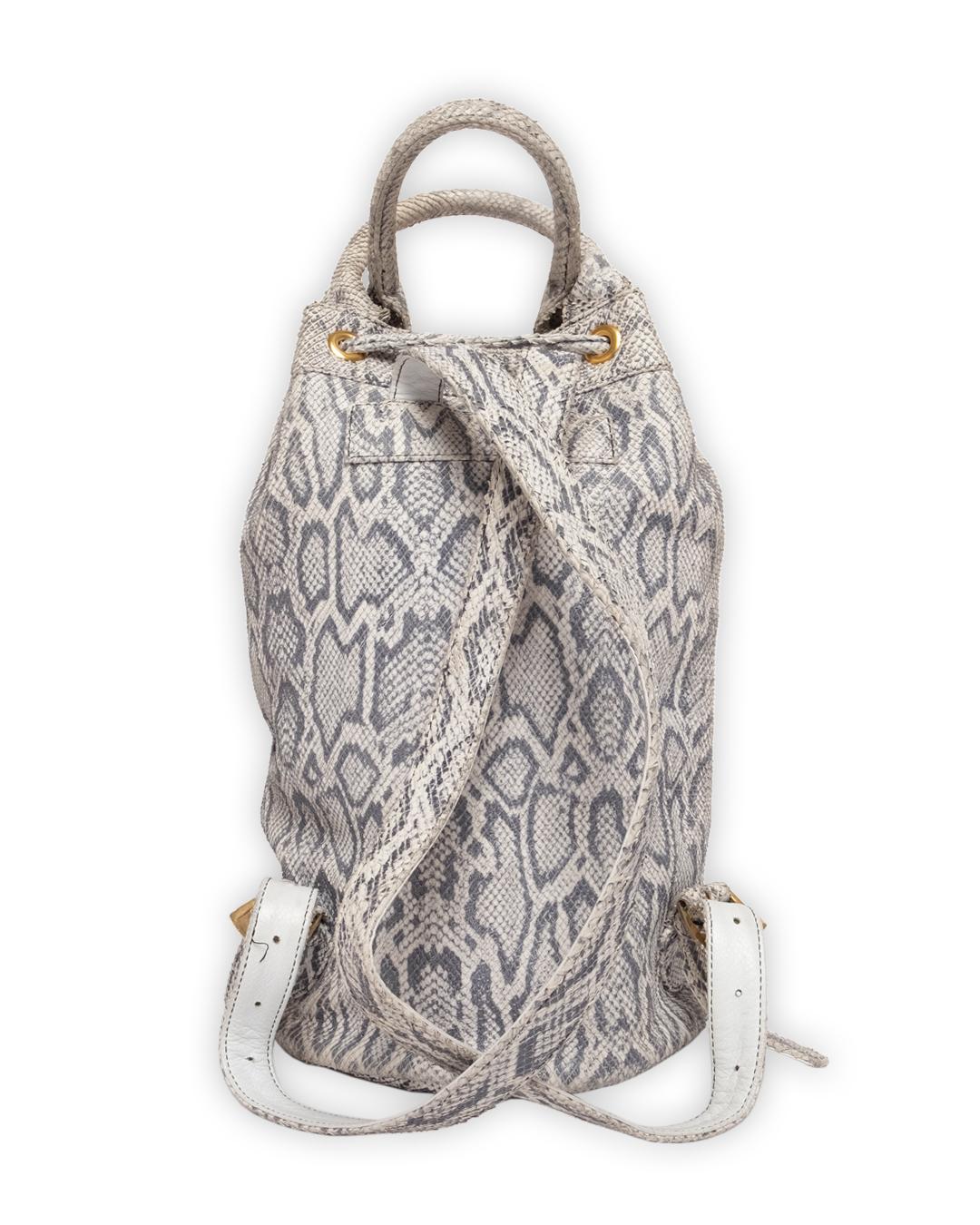 Gray Gianni Versace SS1992 Python Skin Backpack For Sale