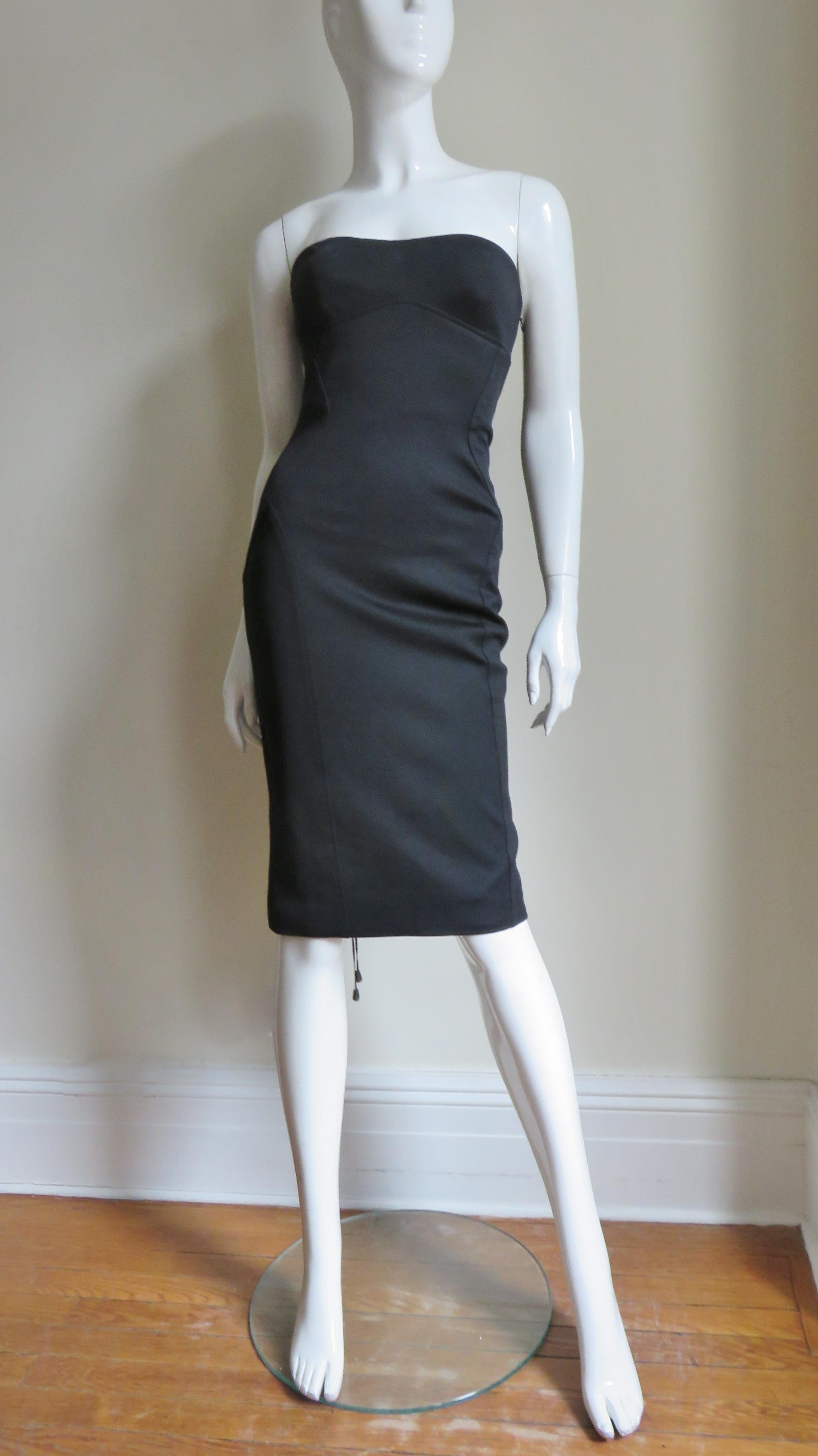 Gianni Versace New Strapless Lace Up Dress For Sale 2