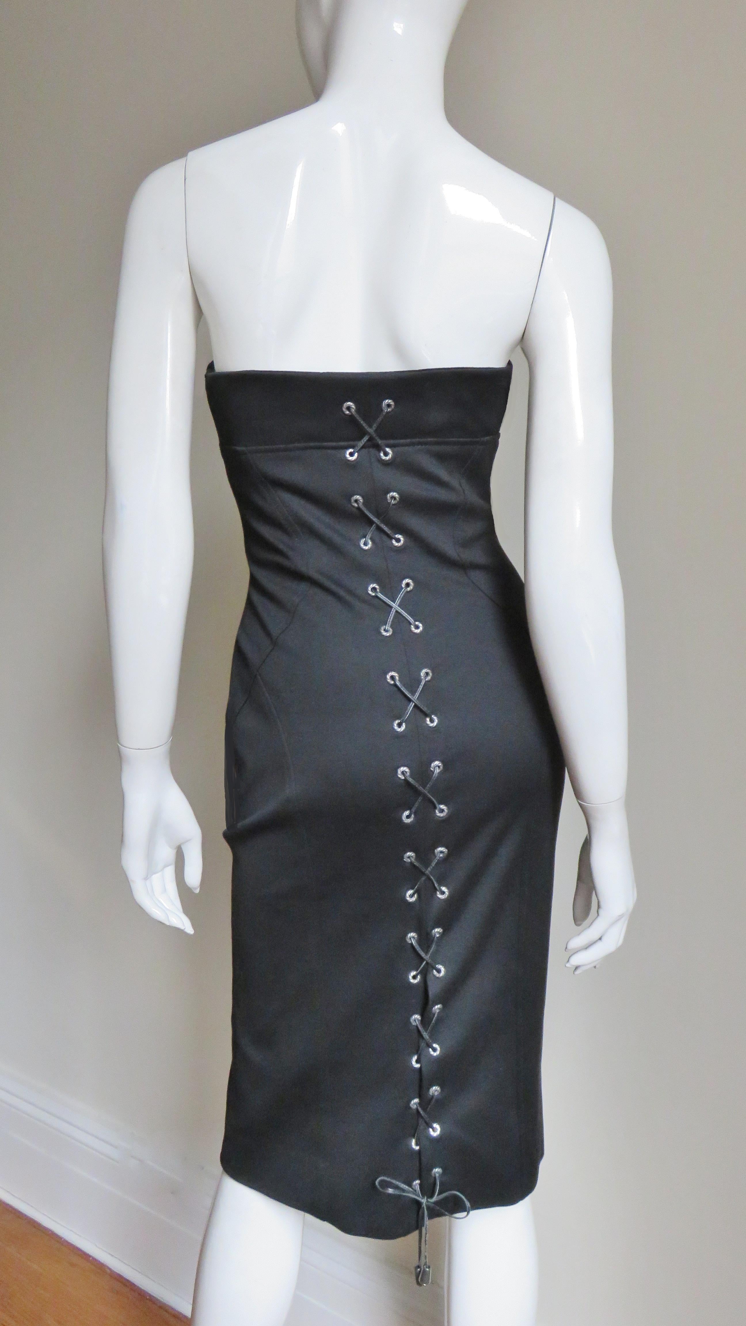 Gianni Versace New Strapless Lace Up Dress For Sale at 1stDibs ...