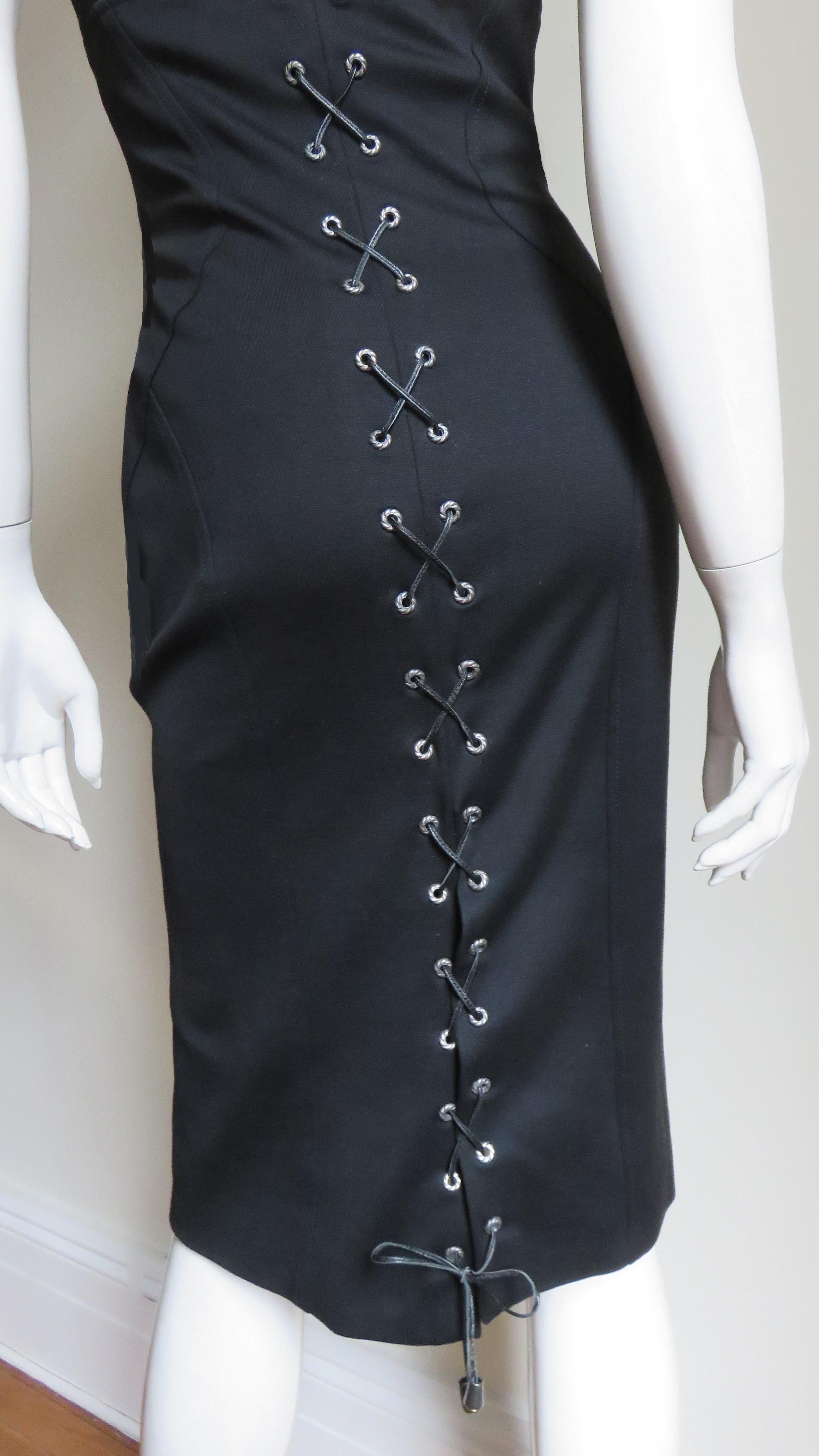 Gianni Versace New Strapless Lace Up Dress For Sale 6