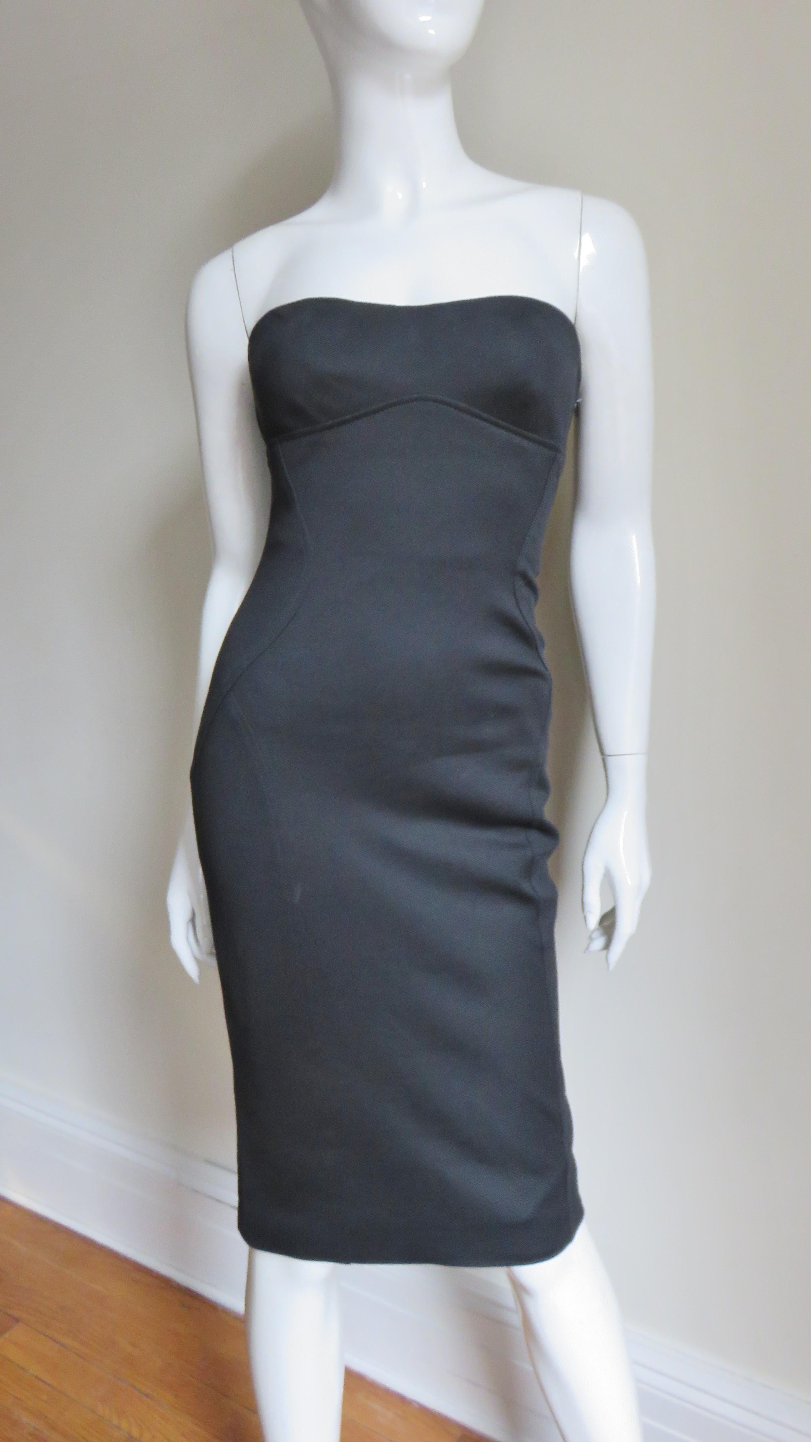 Gianni Versace New Strapless Lace Up Dress For Sale 1