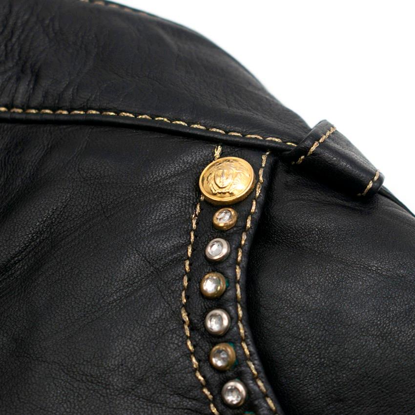 Women's Gianni Versace Studded Skinny Leather Trousers US 6