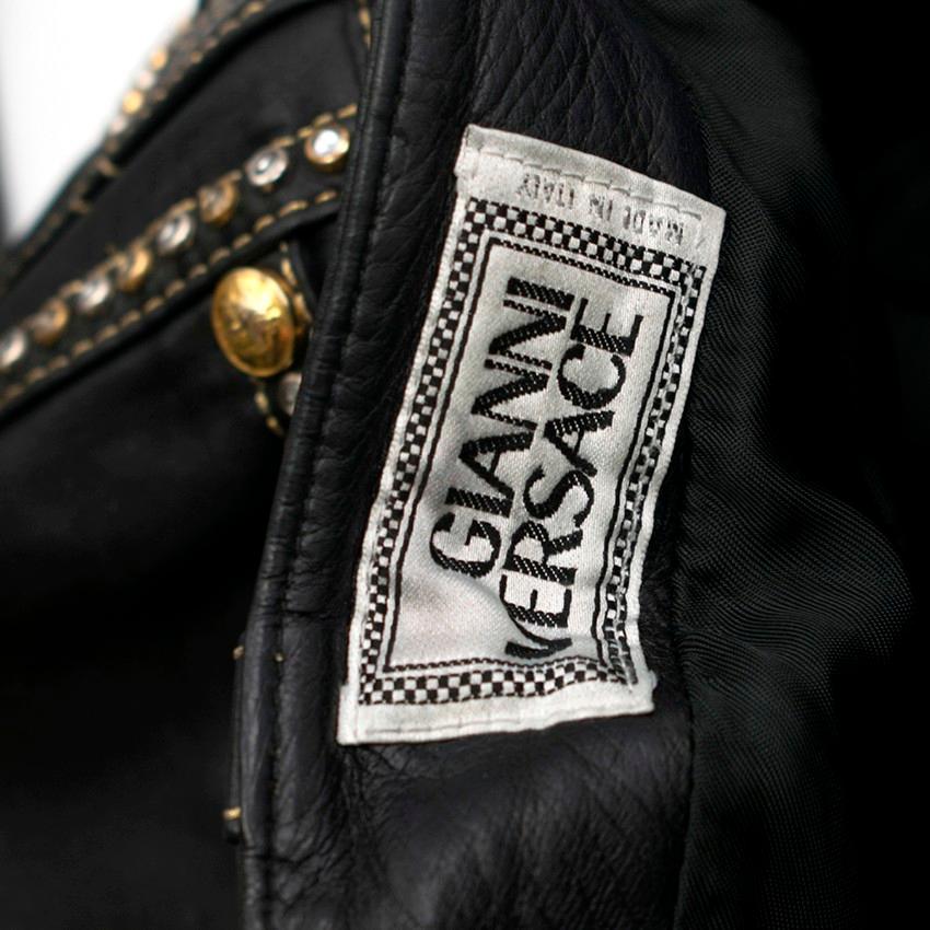 Gianni Versace Studded Skinny Leather Trousers US 6 1