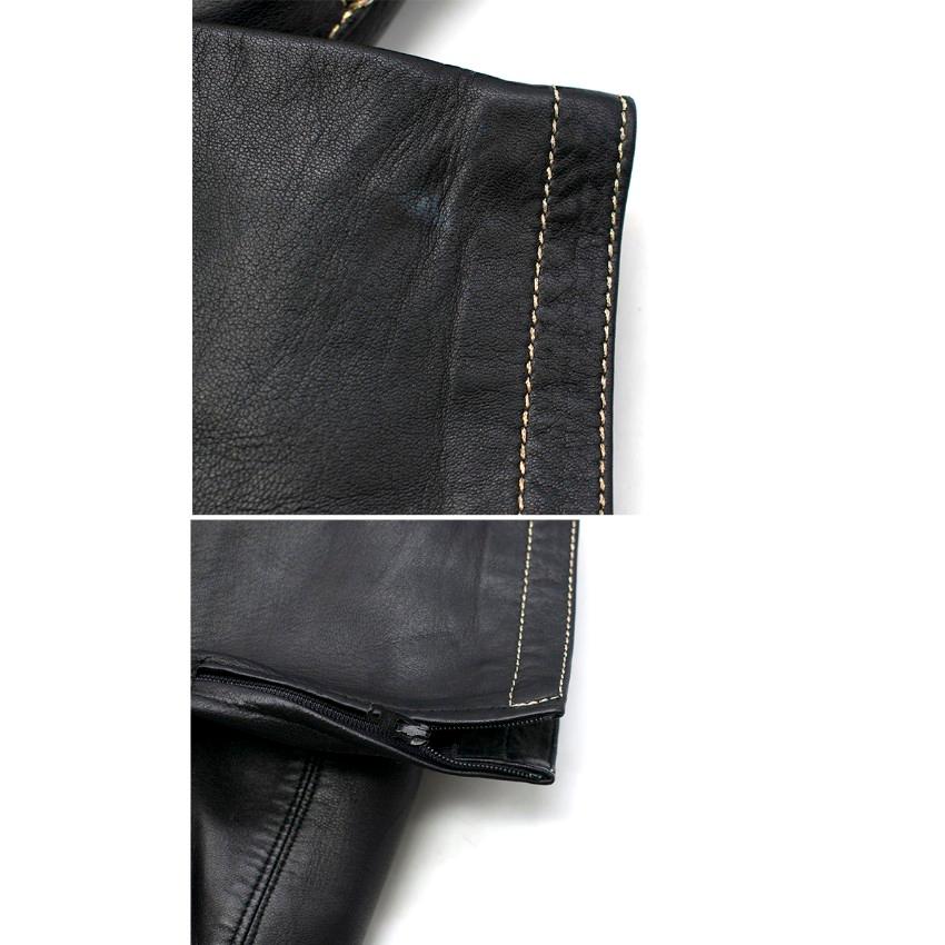 Gianni Versace Studded Skinny Leather Trousers US 6 3