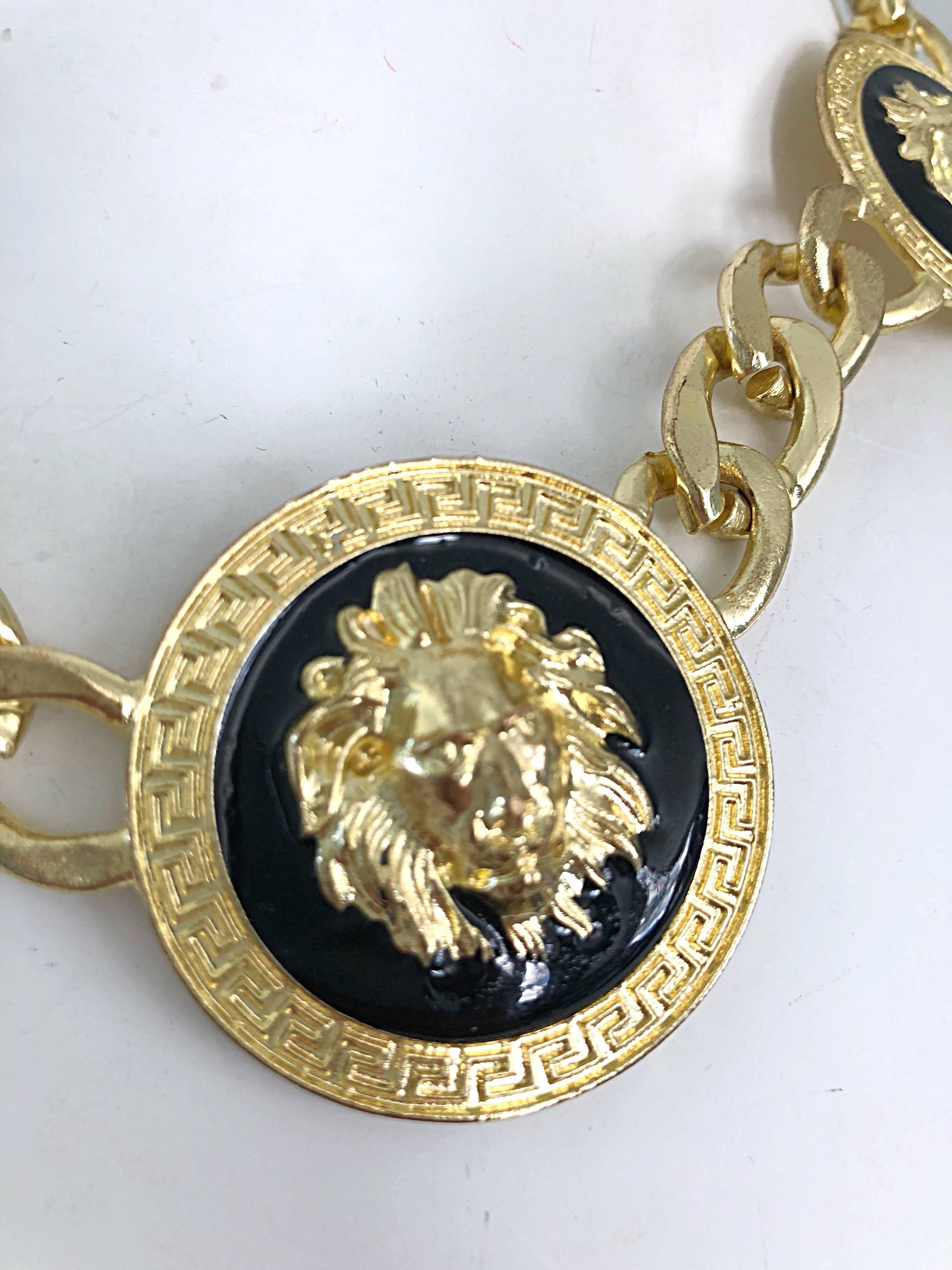 versace lion necklace