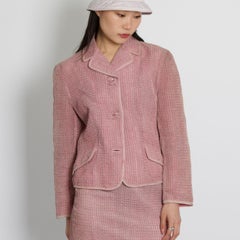 Gianni Versace Suit   Pink Jacket Skirt Set 1990's