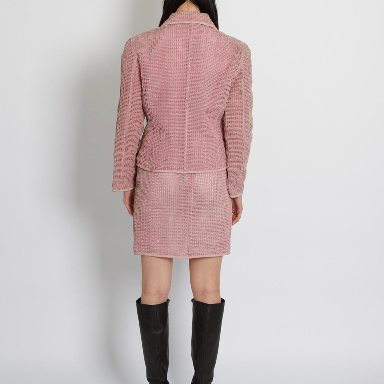 Gianni Versace Suit   Pink Jacket Skirt Set 1990's For Sale 1