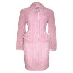 Gianni Versace Suit   Pink Jacket Skirt Set 1990's