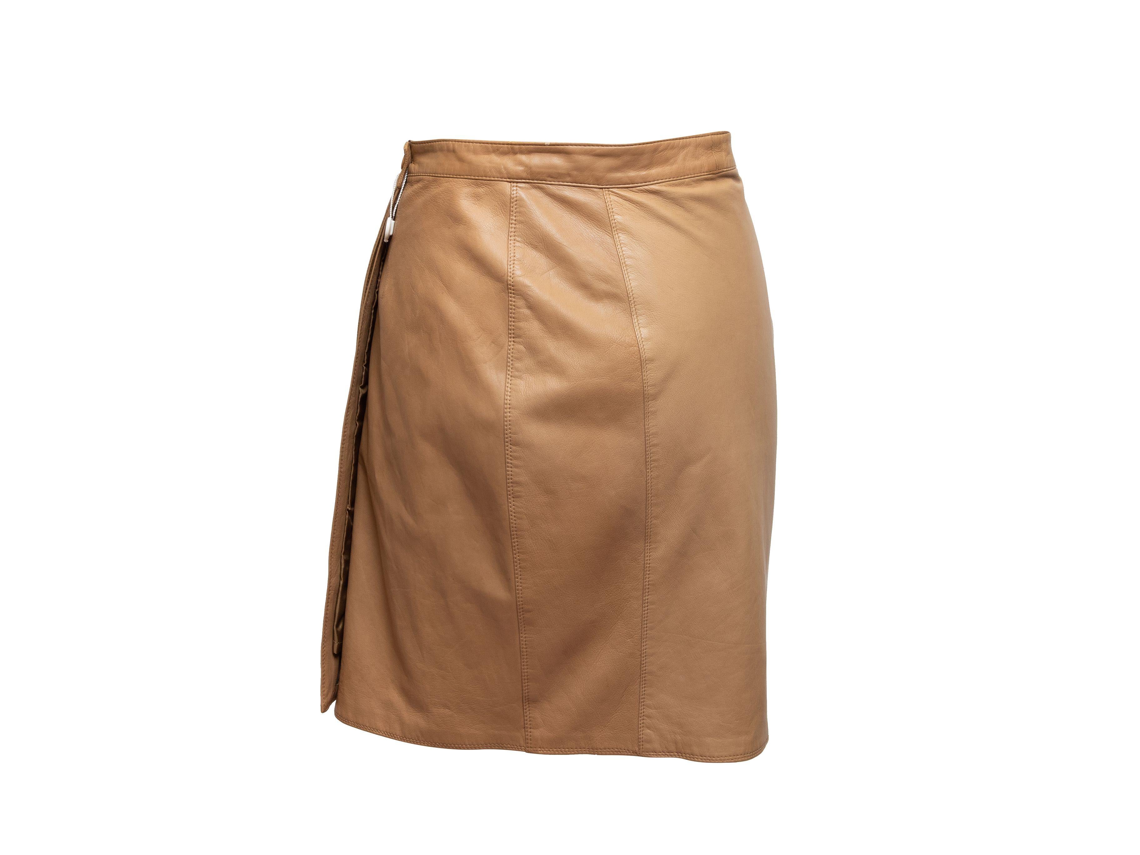 Women's Gianni Versace Tan Leather Wrap Skirt