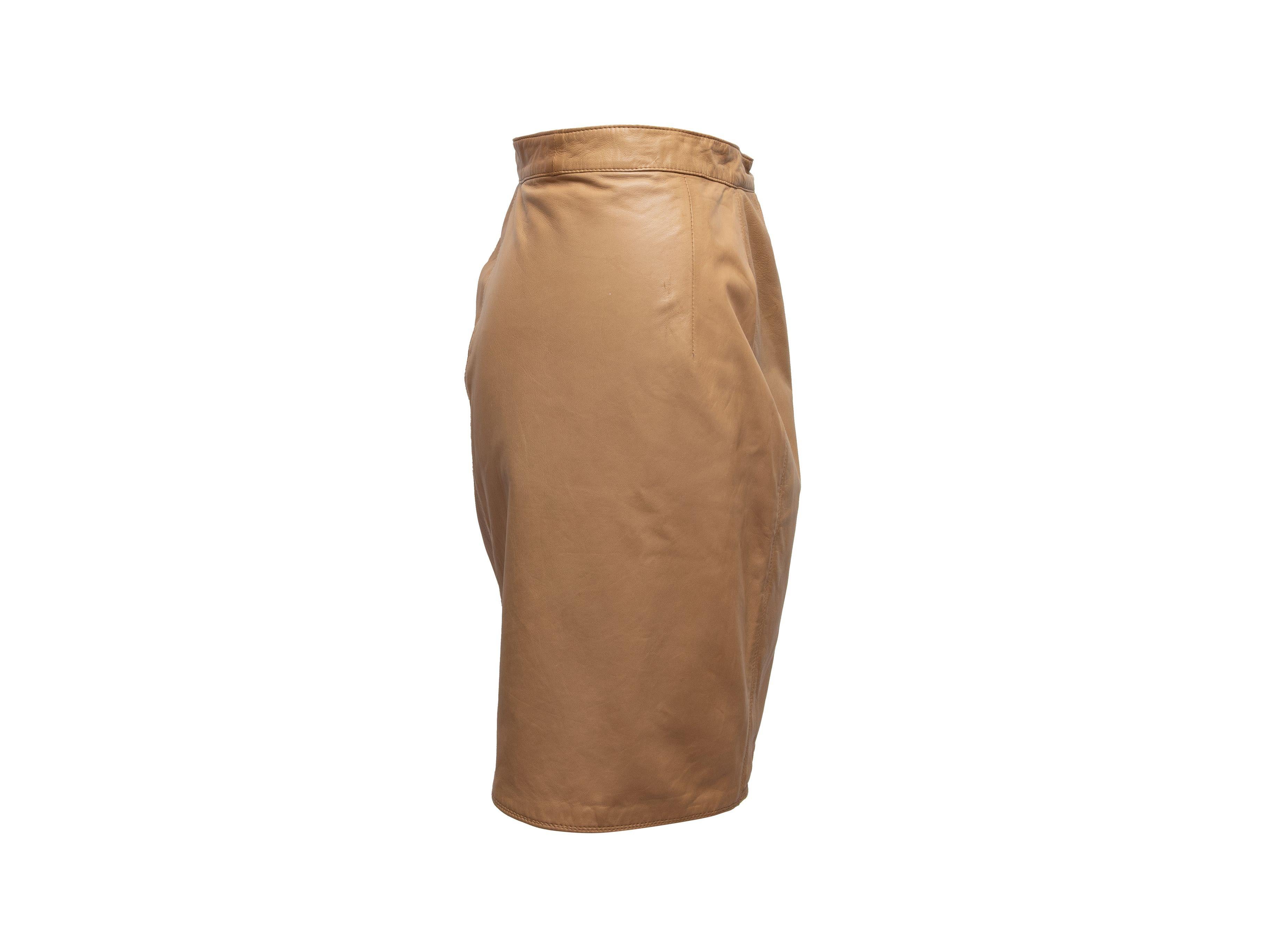 Gianni Versace Tan Leather Wrap Skirt 1