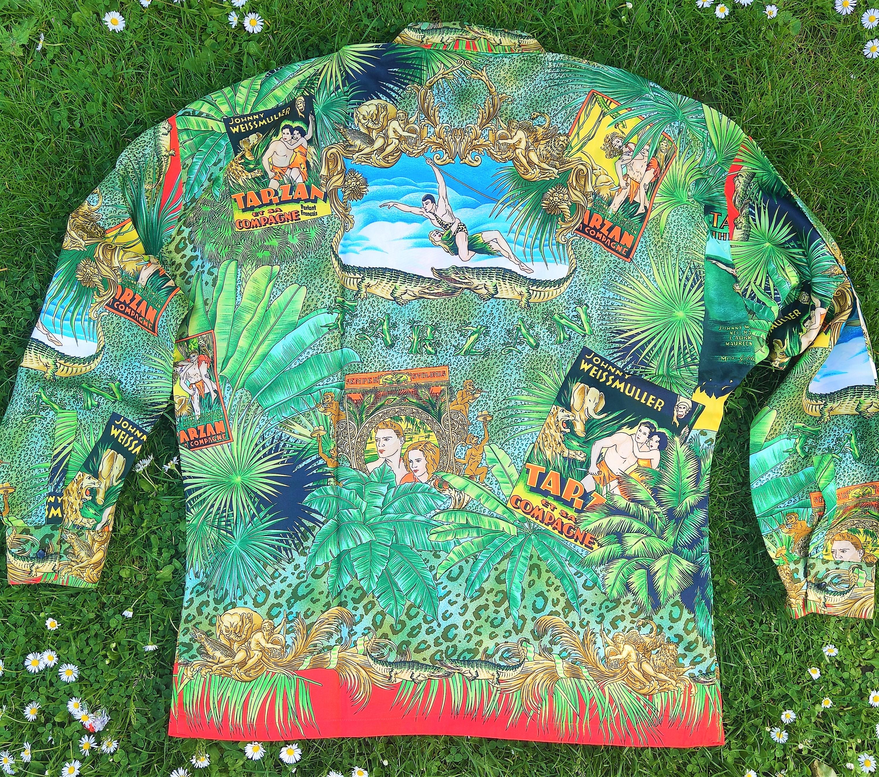 Gianni Versace Tarzan Baroque Movie Medusa 90s 1993 SS Couture Silk Shirt 2