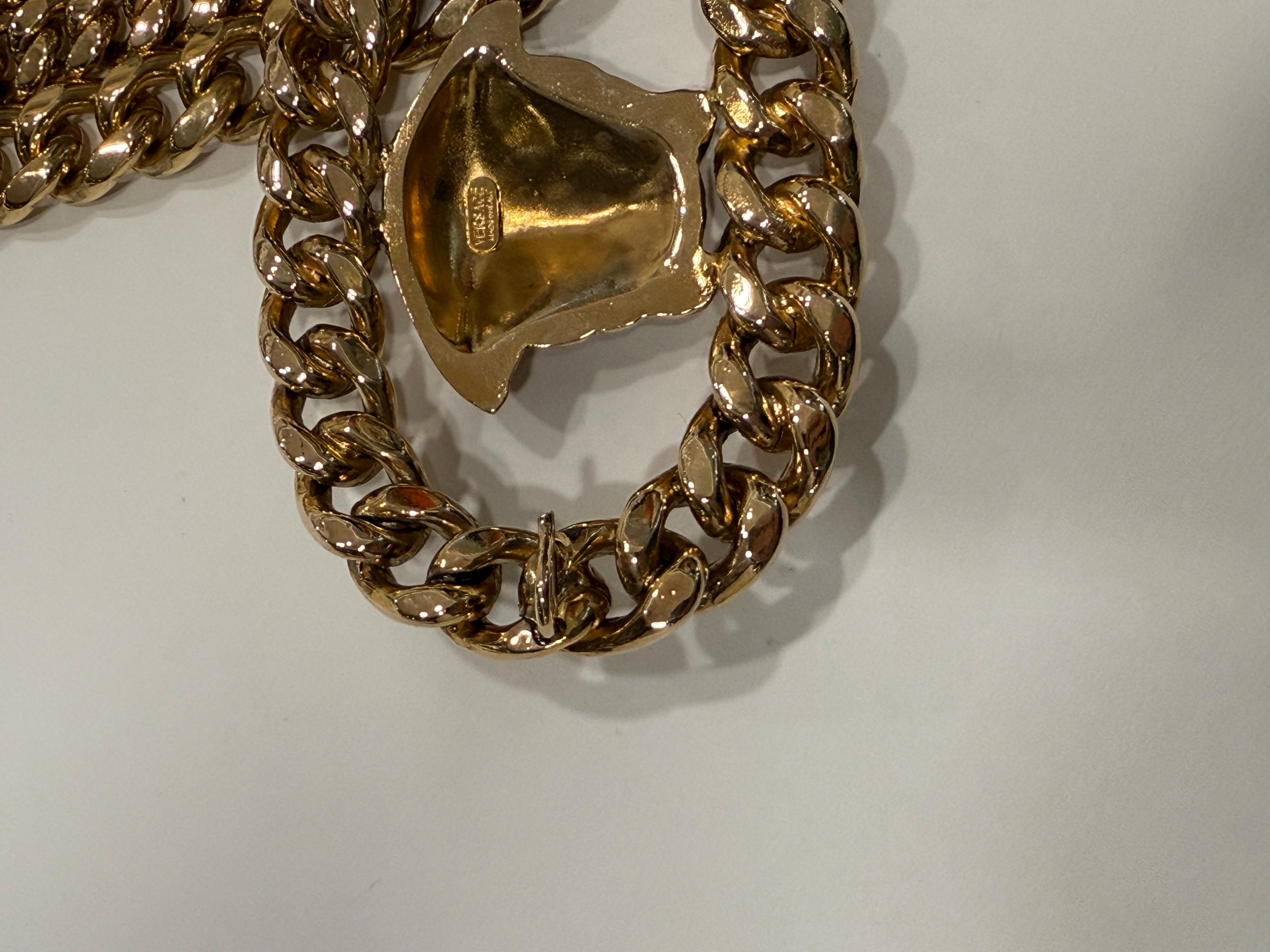 Gianni Versace three chain medusa head belt For Sale 3
