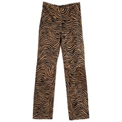 Gianni Versace pantalones de piel de poni con estampado de tigre, fw 1999