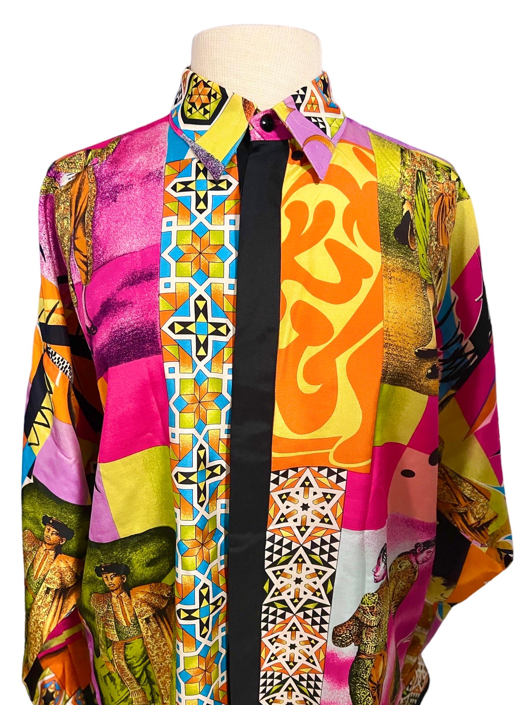 Gianni Versace Toros Matador Silk Shirt 1992 Men's IT46 3