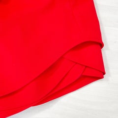 Gianni Versace red wool sheath dress with vintage 1980s long sleeves