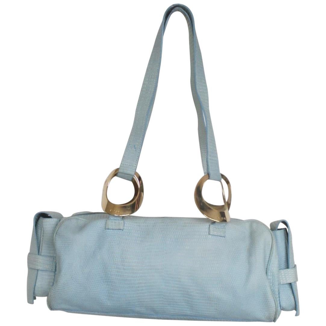 Gianni Versace Bolso Baguette de Piel Turquesa en venta