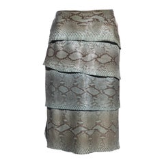 Gianni Versace turquoise python panelled skirt, fw 1999