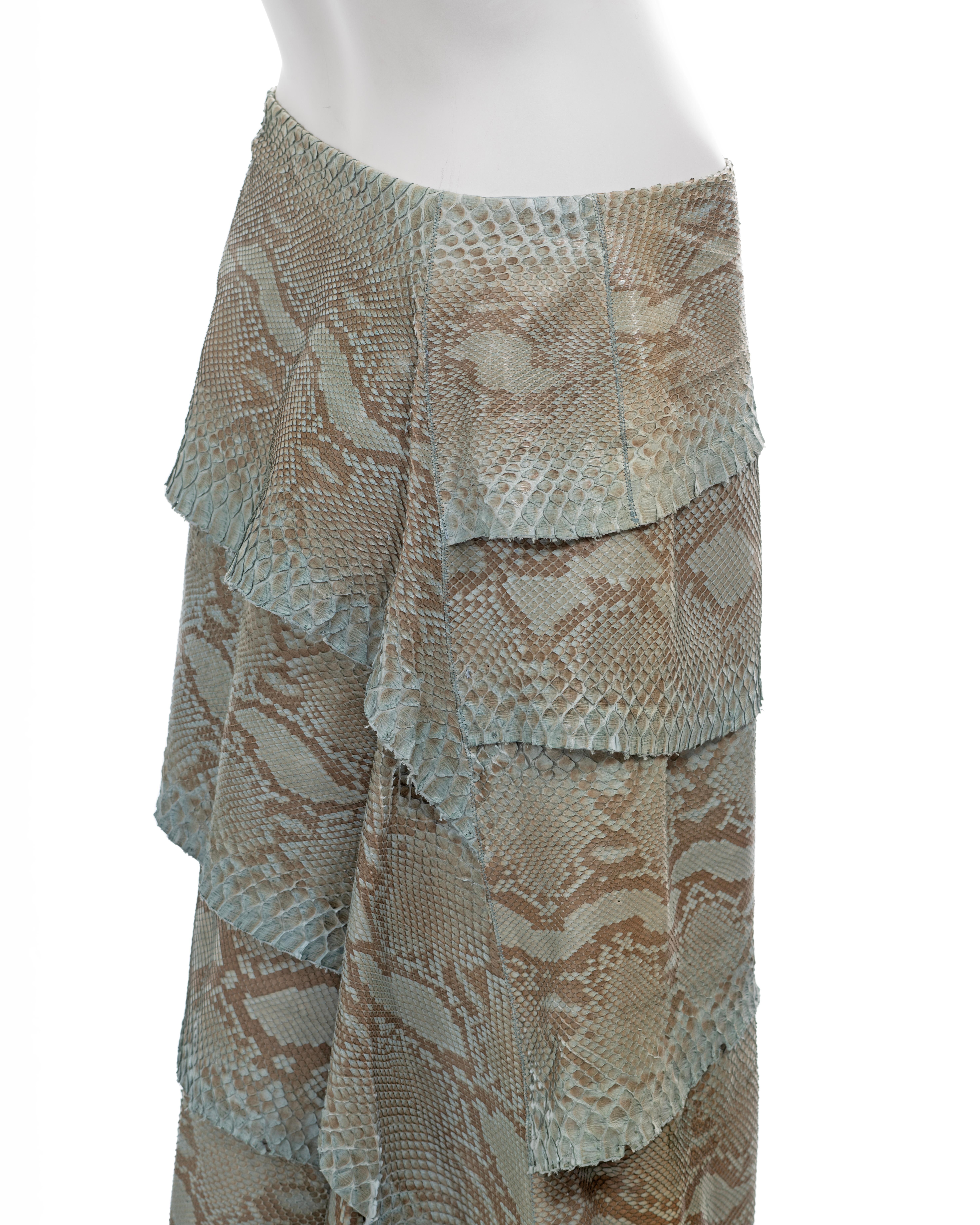 Gianni Versace turquoise python tiered skirt, fw 1999 For Sale 5