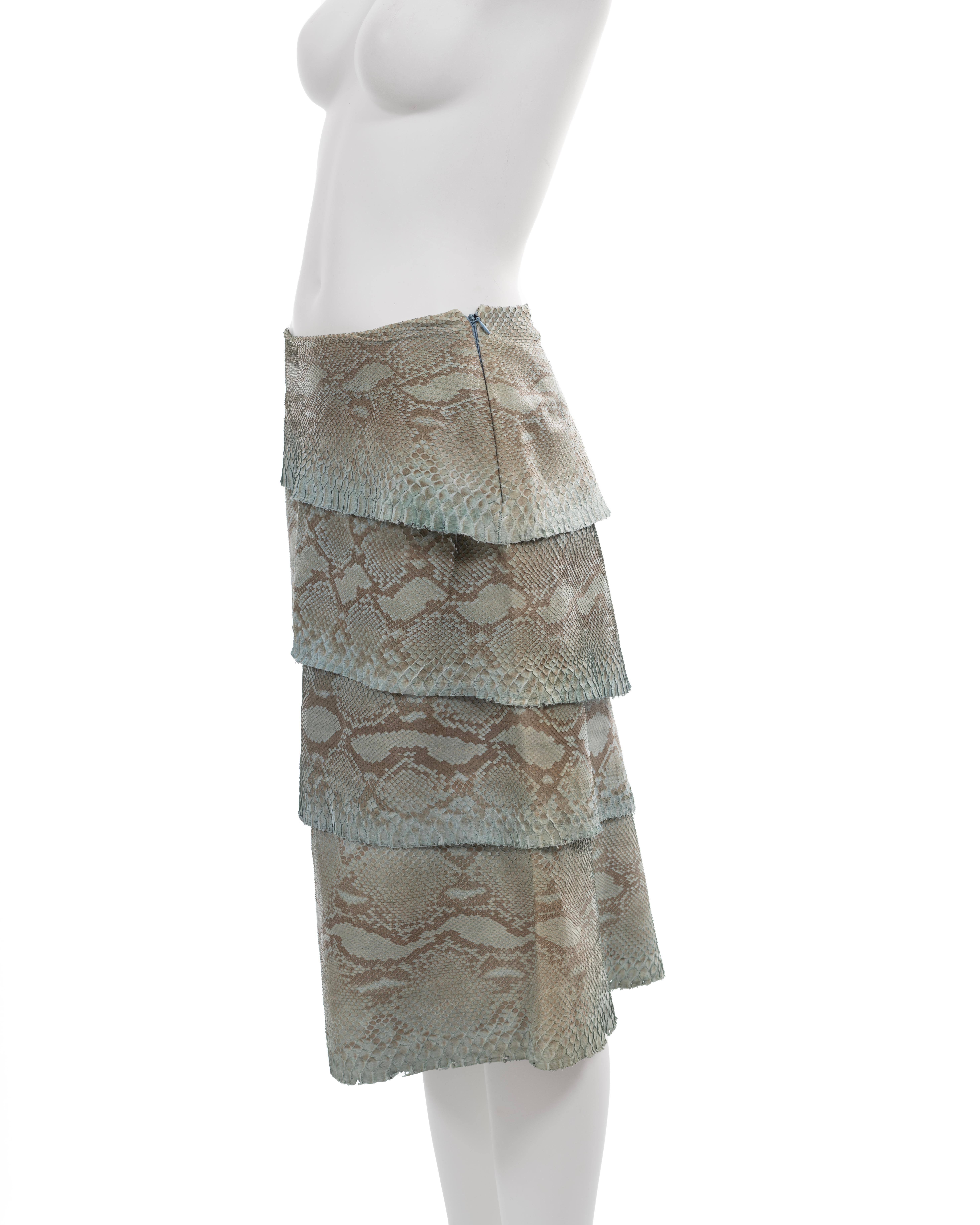 Gianni Versace turquoise python tiered skirt, fw 1999 For Sale 7