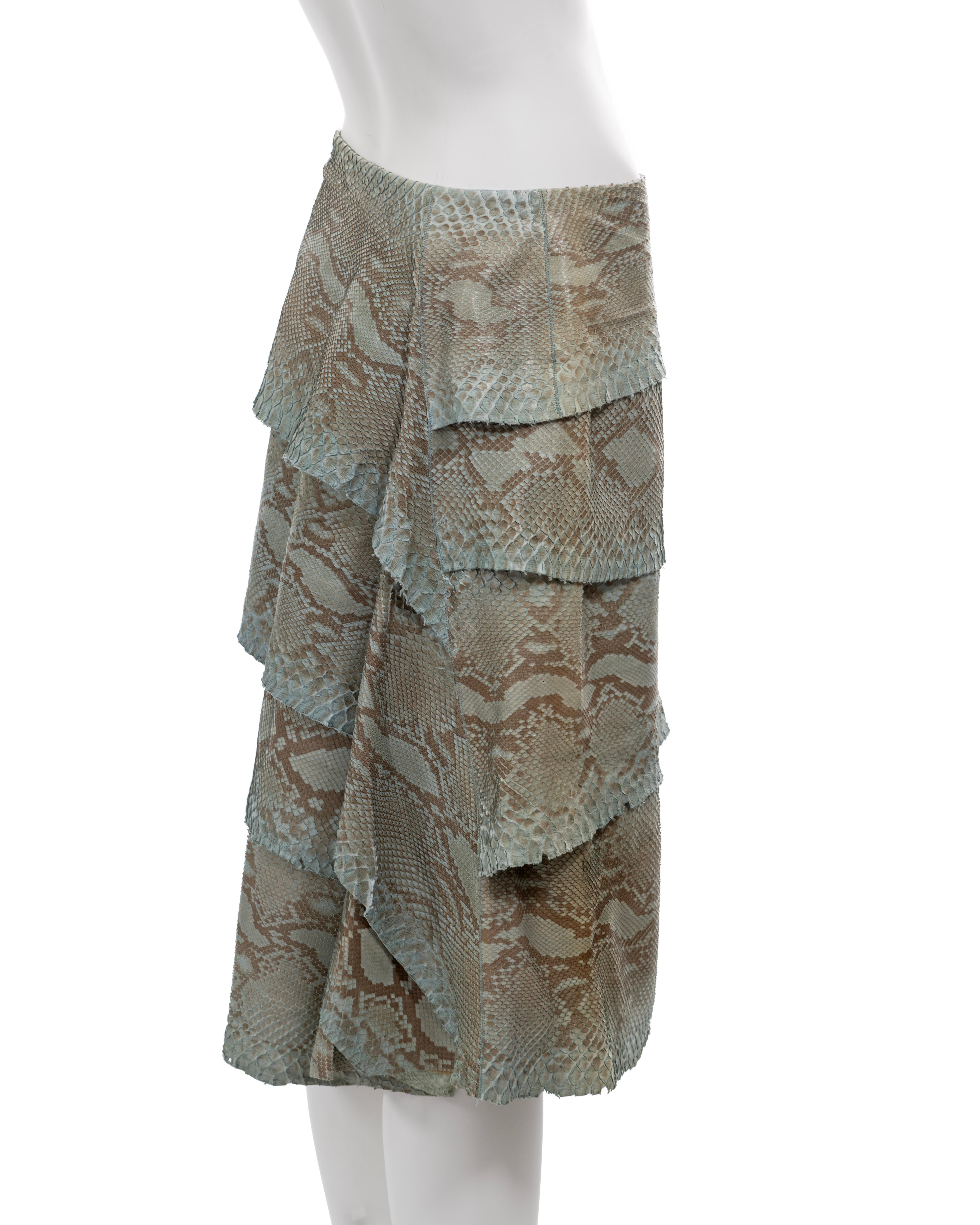 Gianni Versace turquoise python tiered skirt, fw 1999 For Sale 4