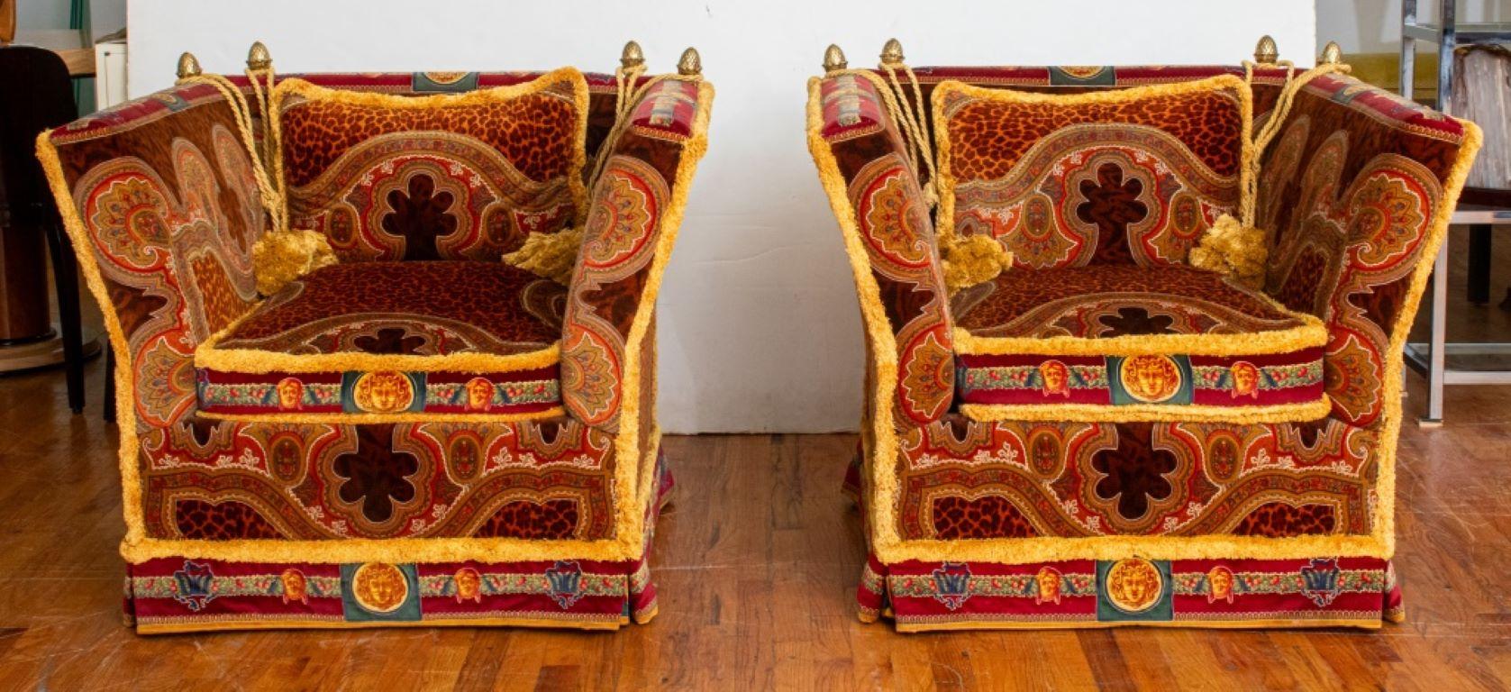 20th Century Gianni Versace Upholstered Knole Suite, 7 Pc For Sale