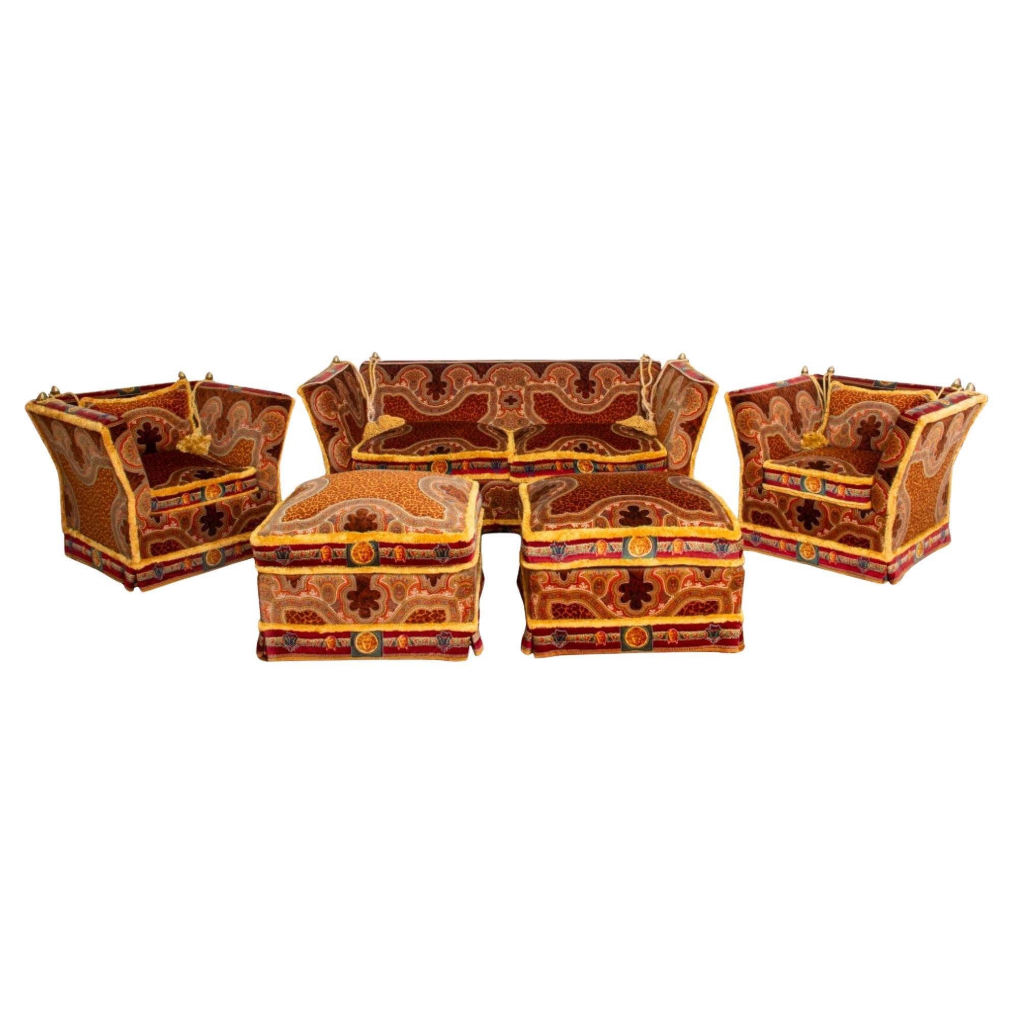 Gianni Versace Upholstered Knole Suite, 7 Pc For Sale