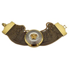 Vintage GIANNI VERSACE VANITAS Bi Tone Multi Chain Medusa Bracelet