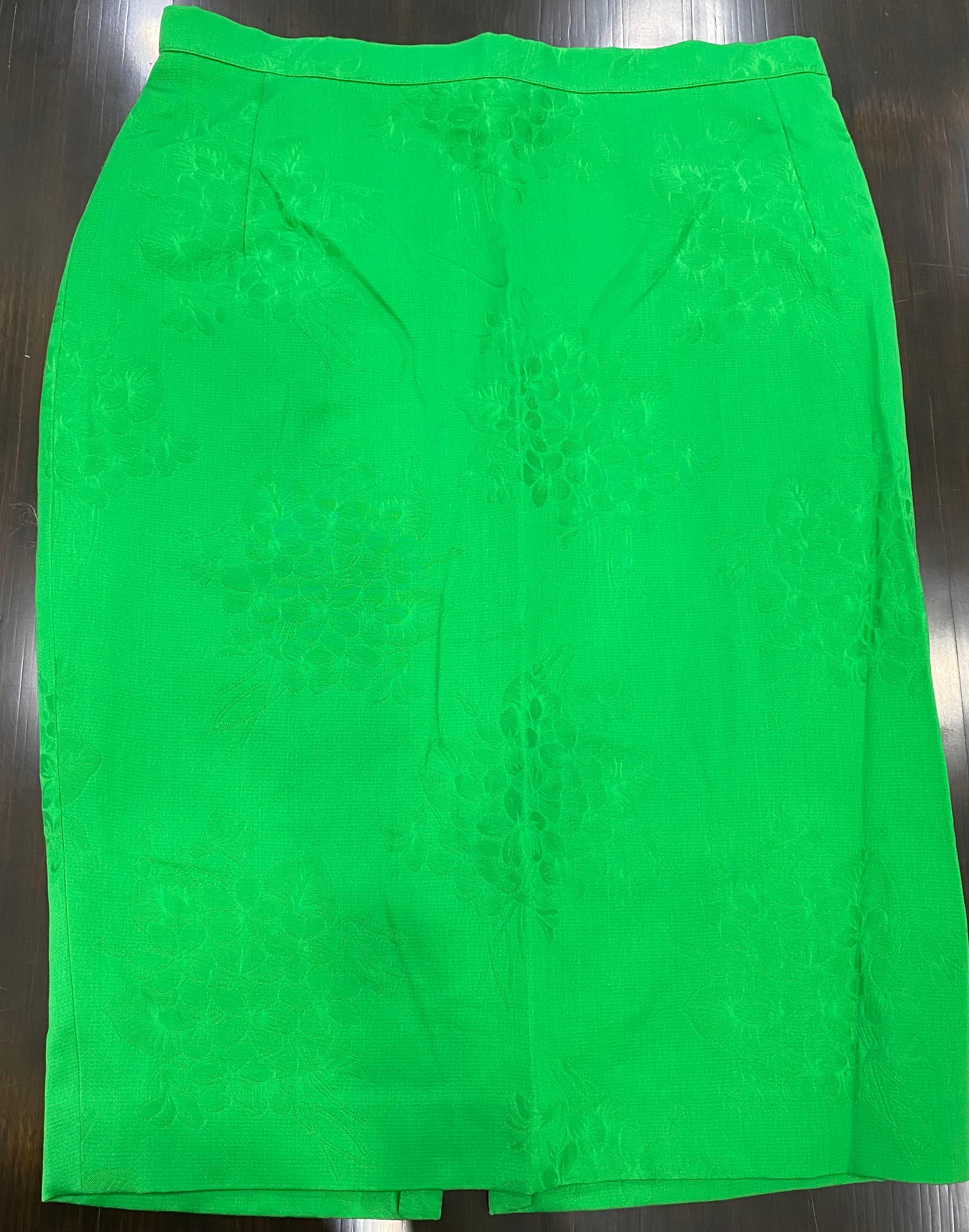 Gianni Versace Versatile Vintage Green Damask Silk Jacket - Size 42 For Sale 6