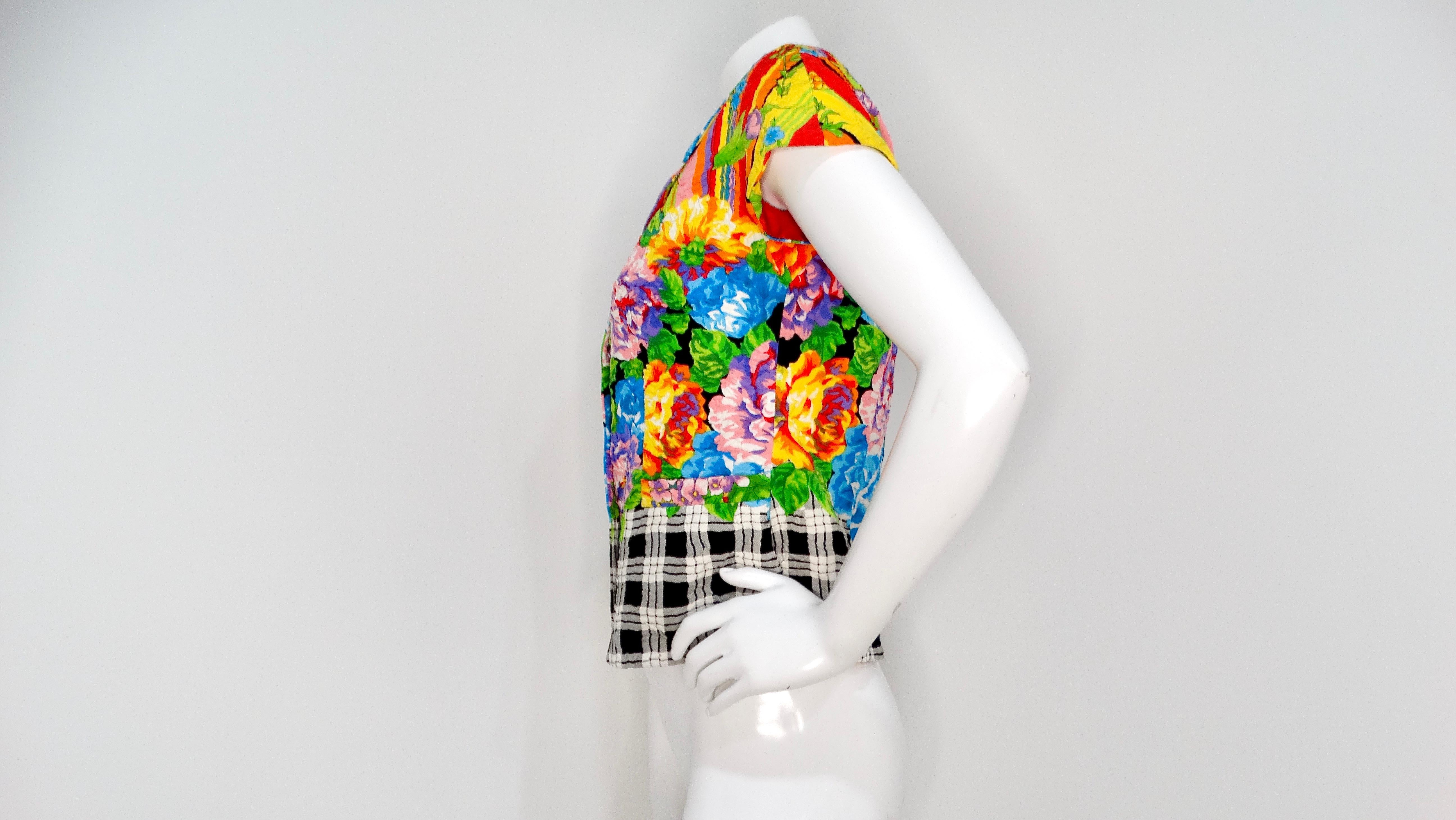 Women's Gianni Versace Versus 1990s Bold Floral Print Top