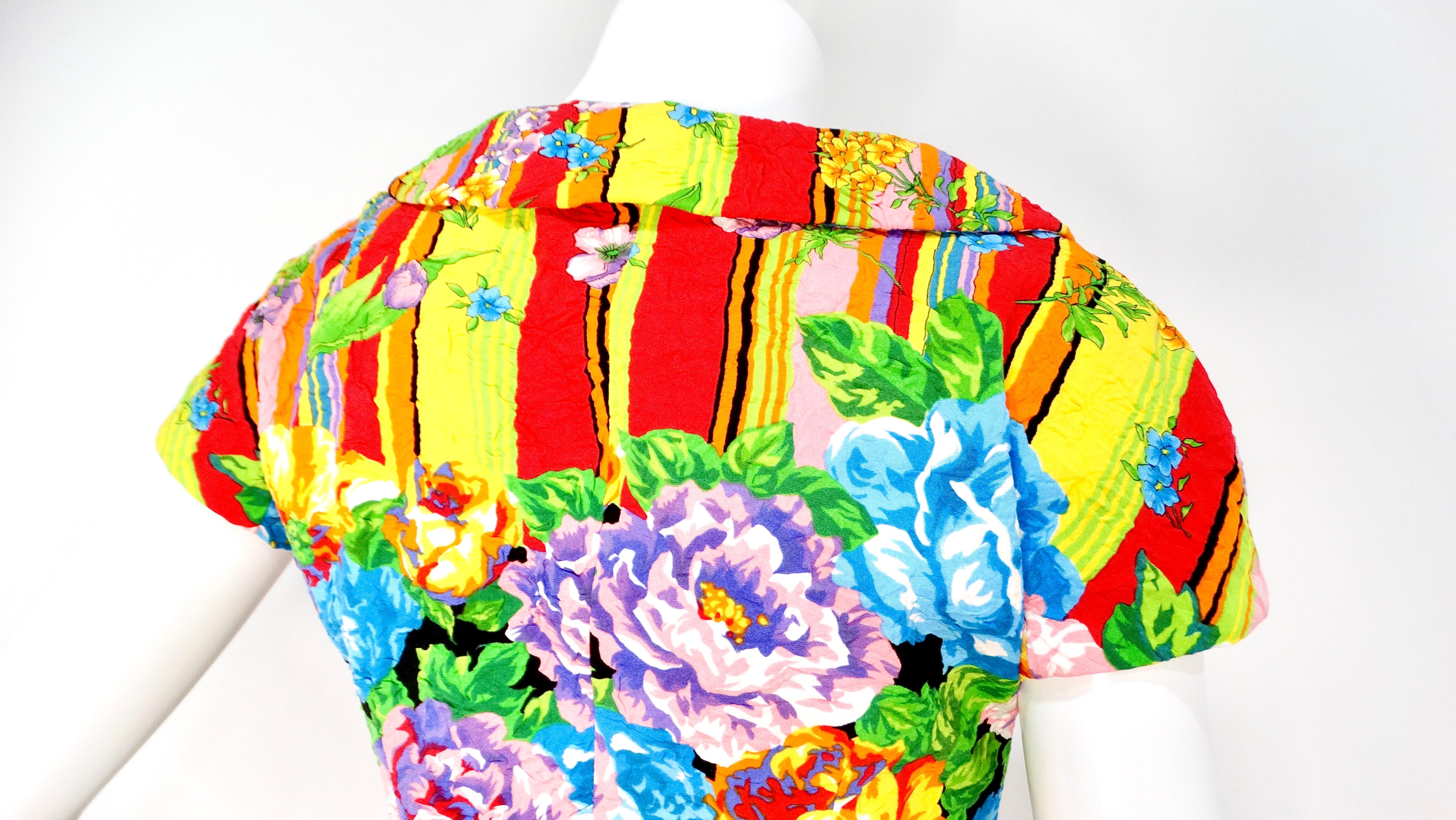 Gianni Versace Versus 1990s Bold Floral Print Top 1