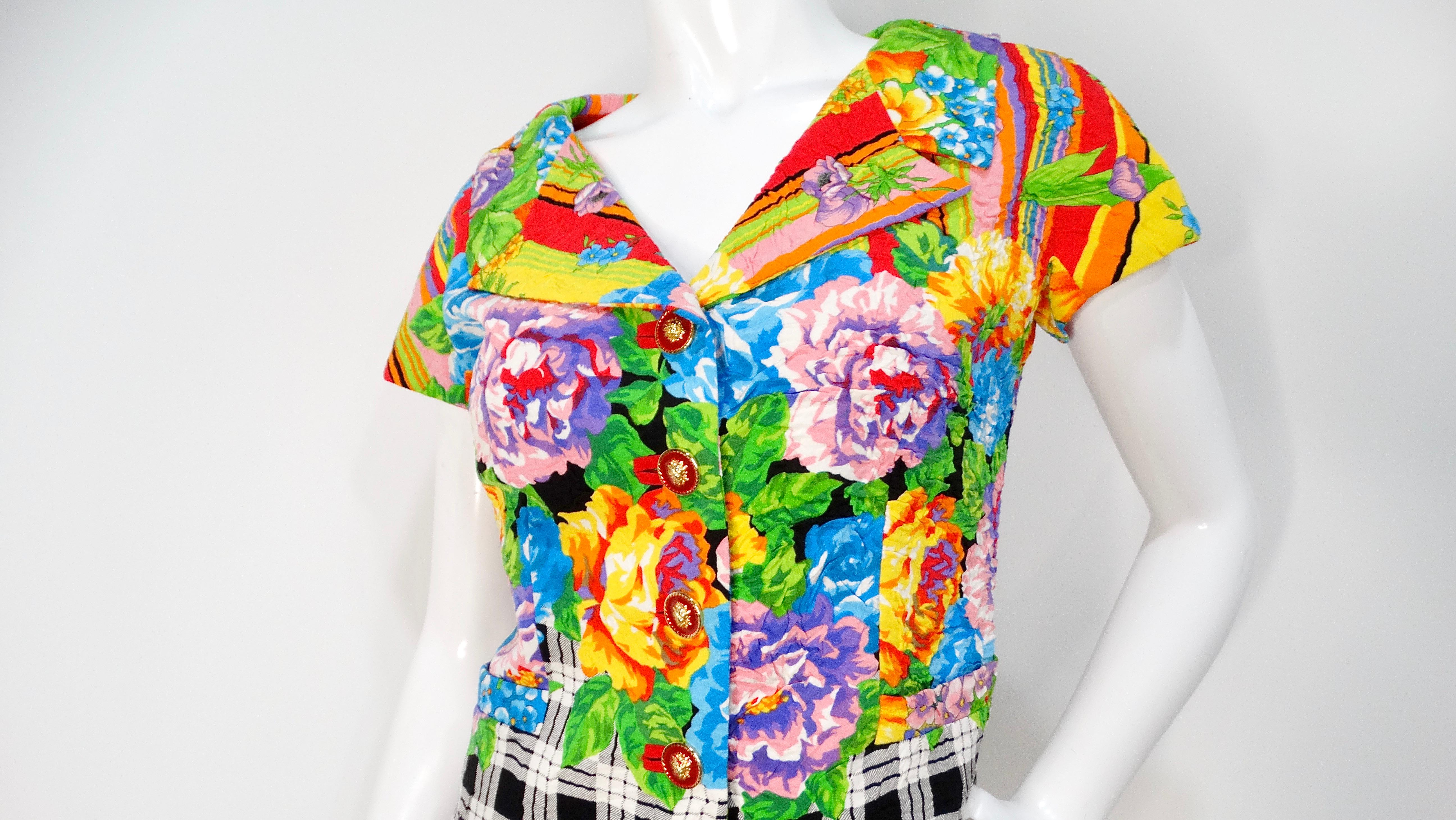 Gianni Versace Versus 1990s Bold Floral Print Top 3