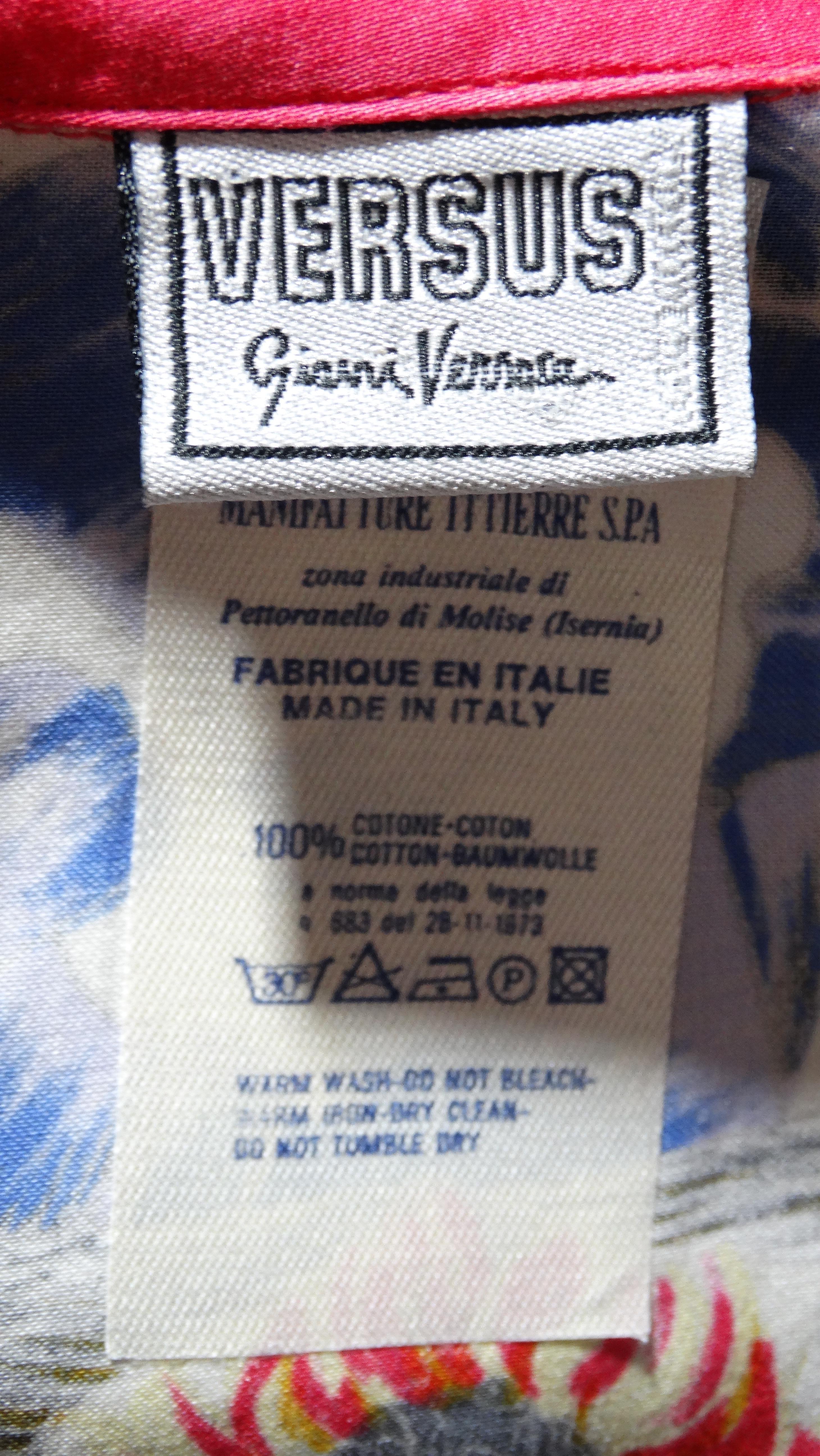 Gianni Versace Versus 1990's Print Blouse For Sale 2