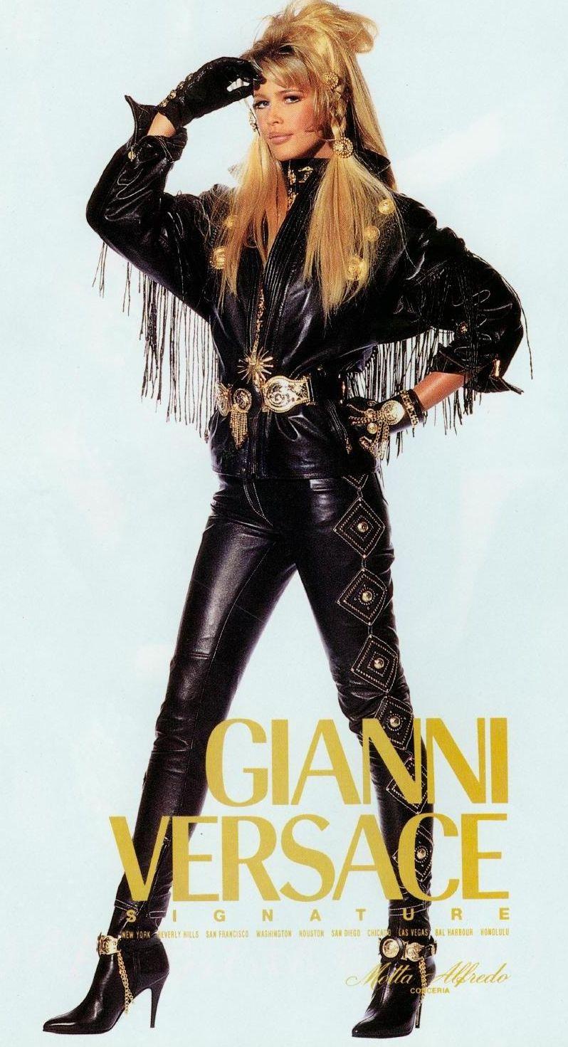 Gianni Versace Versus c. 1990 Bondage Leather Belted Fringe Black Jacket Coat 2