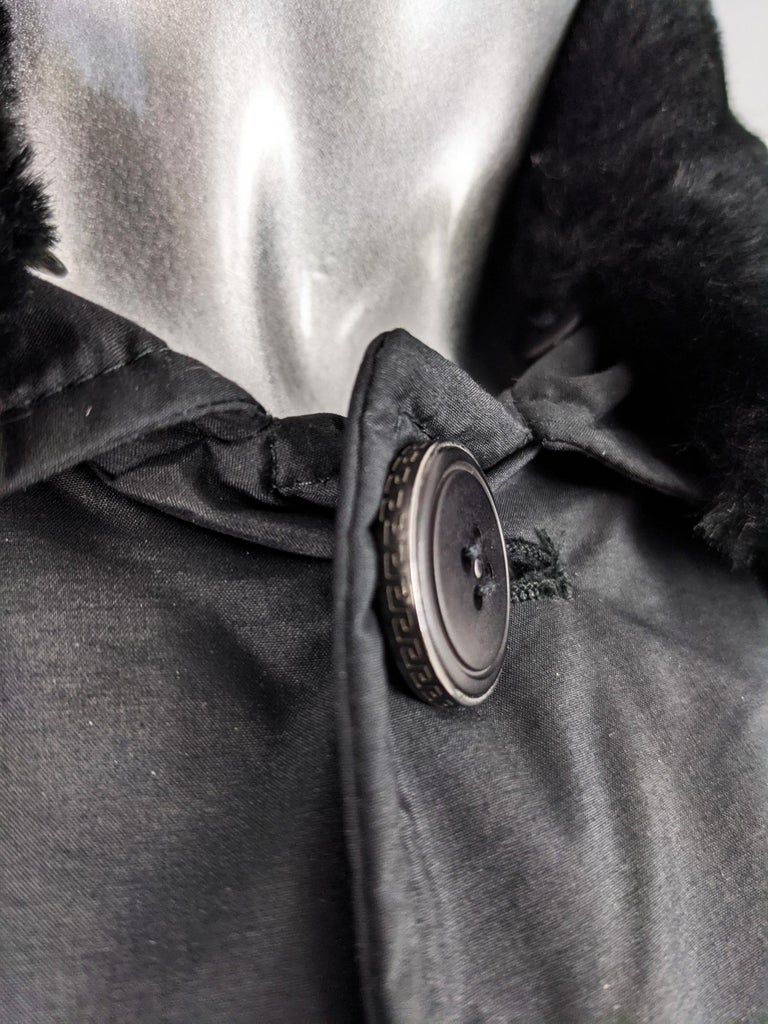Gianni Versace Versus Mens Vintage Faux Fur Collar Coat For Sale at 1stDibs