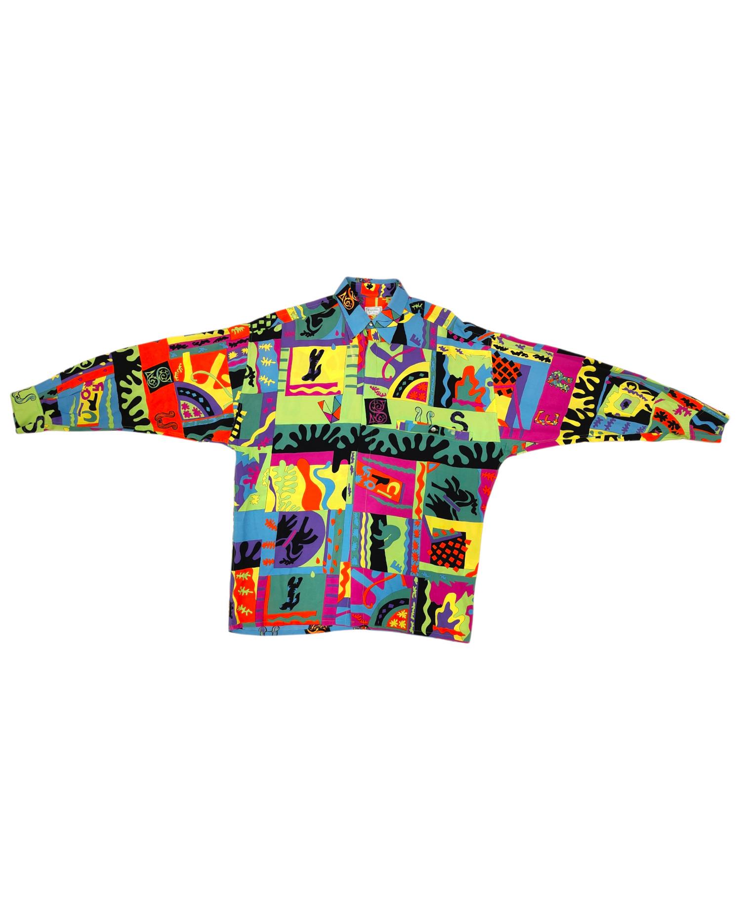 Brown Gianni Versace Versus multicoloured shirt