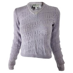 Gianni Versace Versus Pastel Purple Lavender Virgin Wool Knit Sweater Jumper