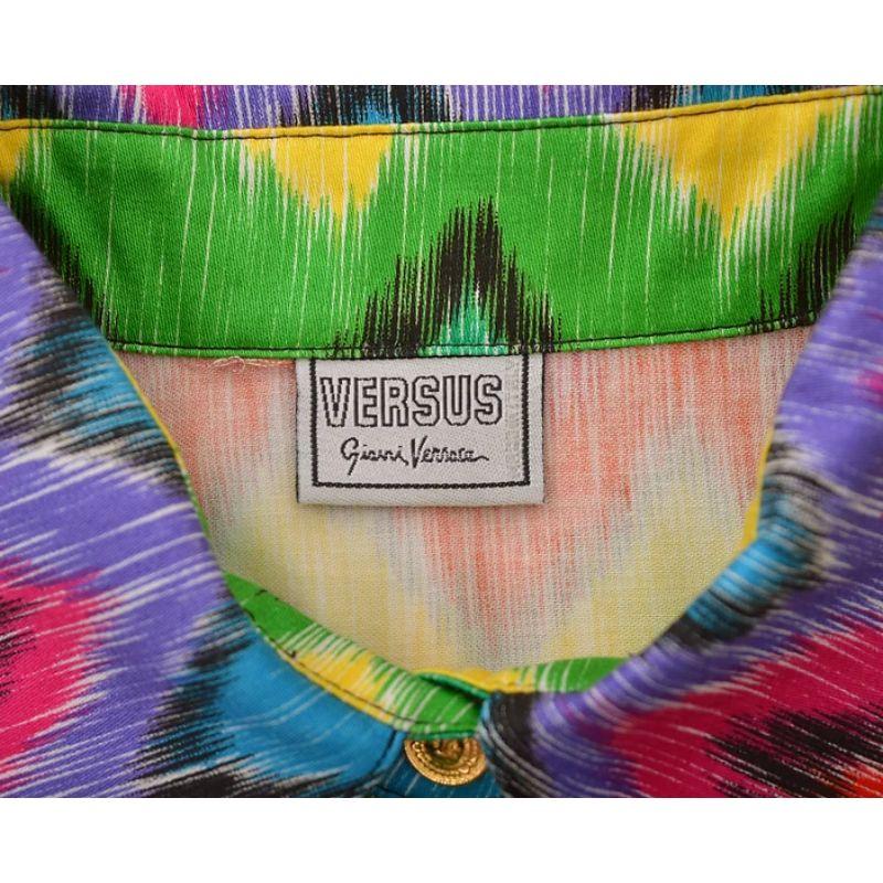 Gianni Versace Versus Rainbow Zig Zag Print Shirt For Sale 1