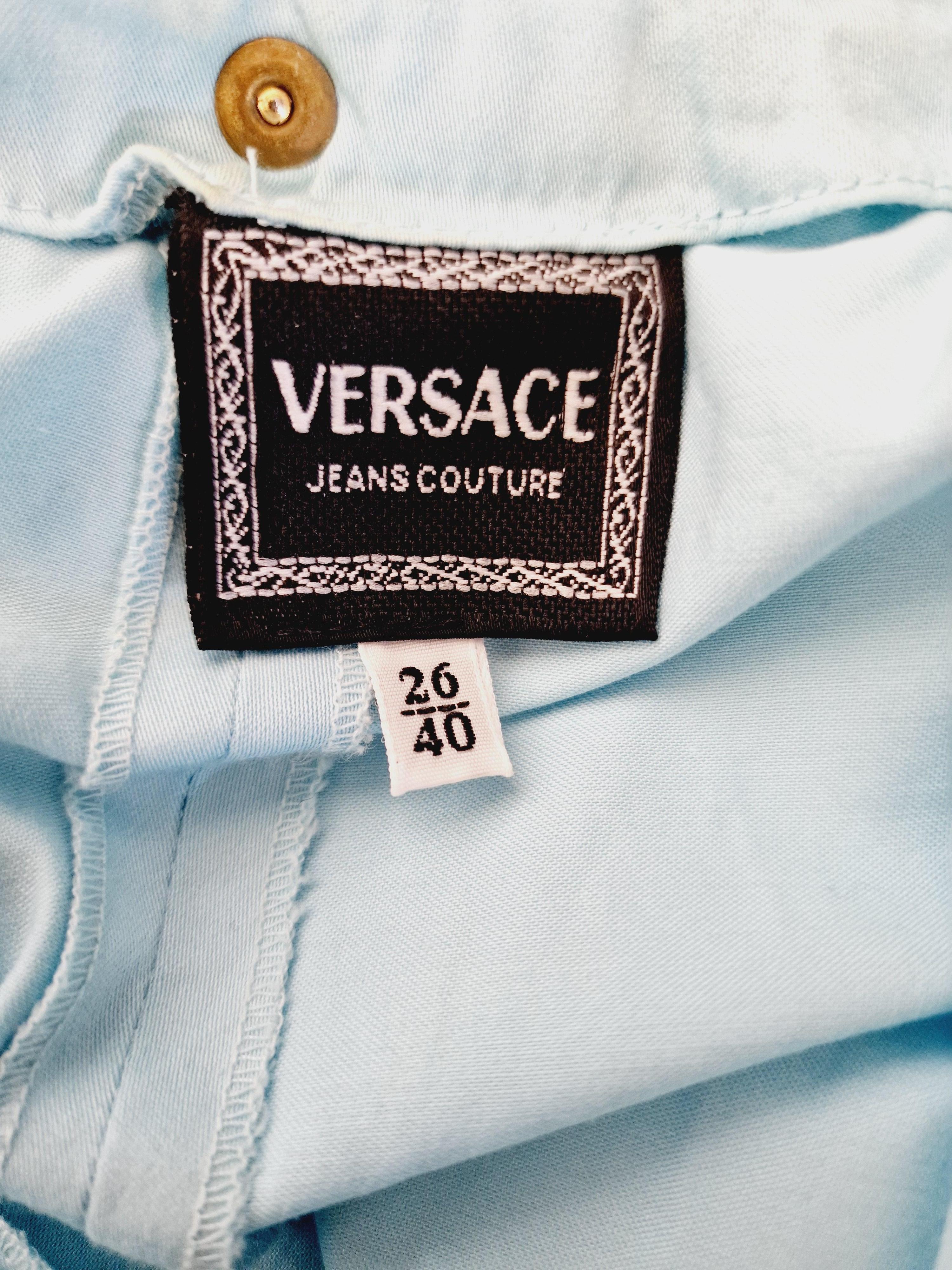 Gianni Versace Versus Straps S&M FW 1992 Bondage Vintage XS Blue Mini Dress For Sale 7