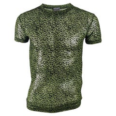 Gianni Versace Versus Vintage Mens Green & Black Sheer Mesh Top T Shirt, 1990s