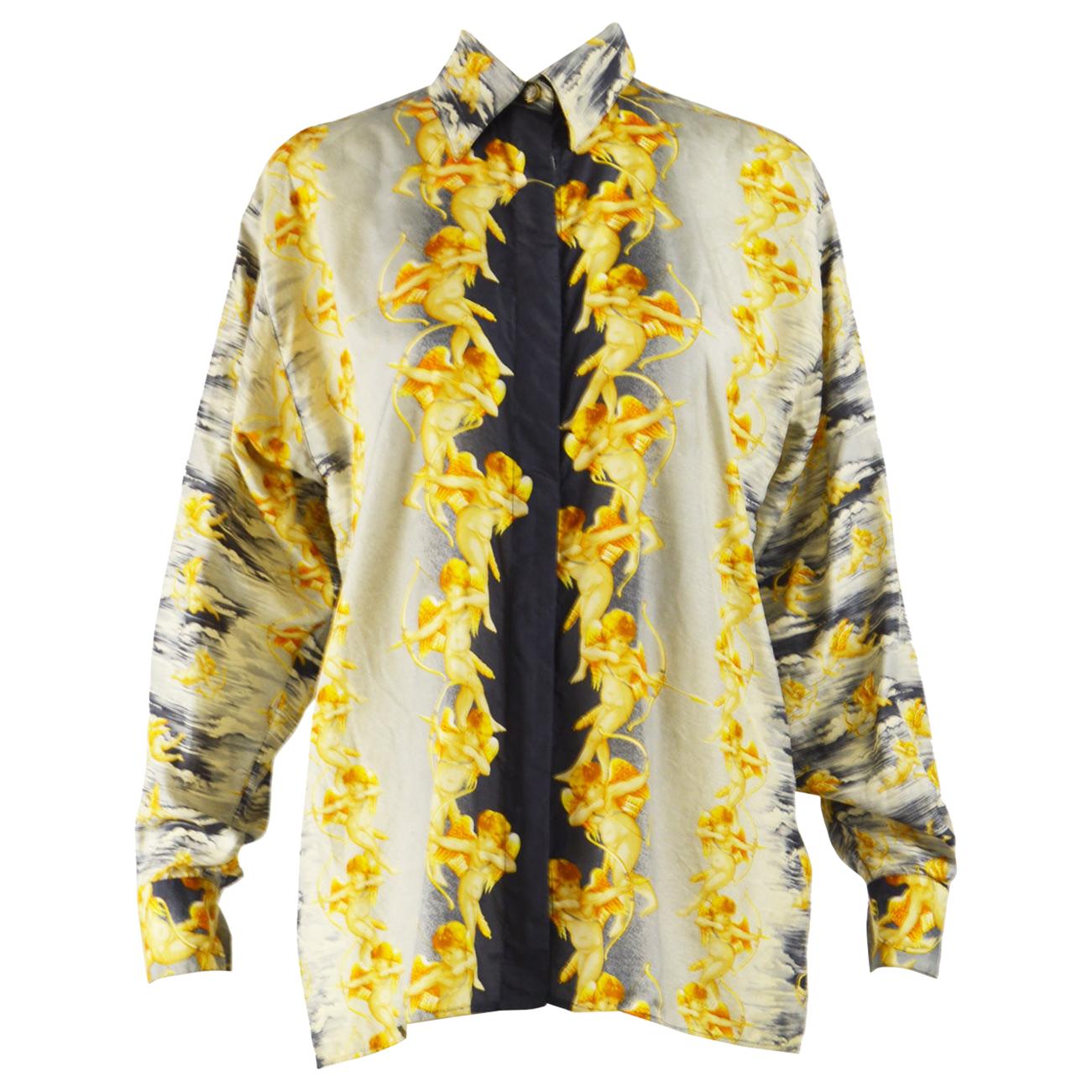 Gianni Versace Versus Vintage Silk Shirt For Sale