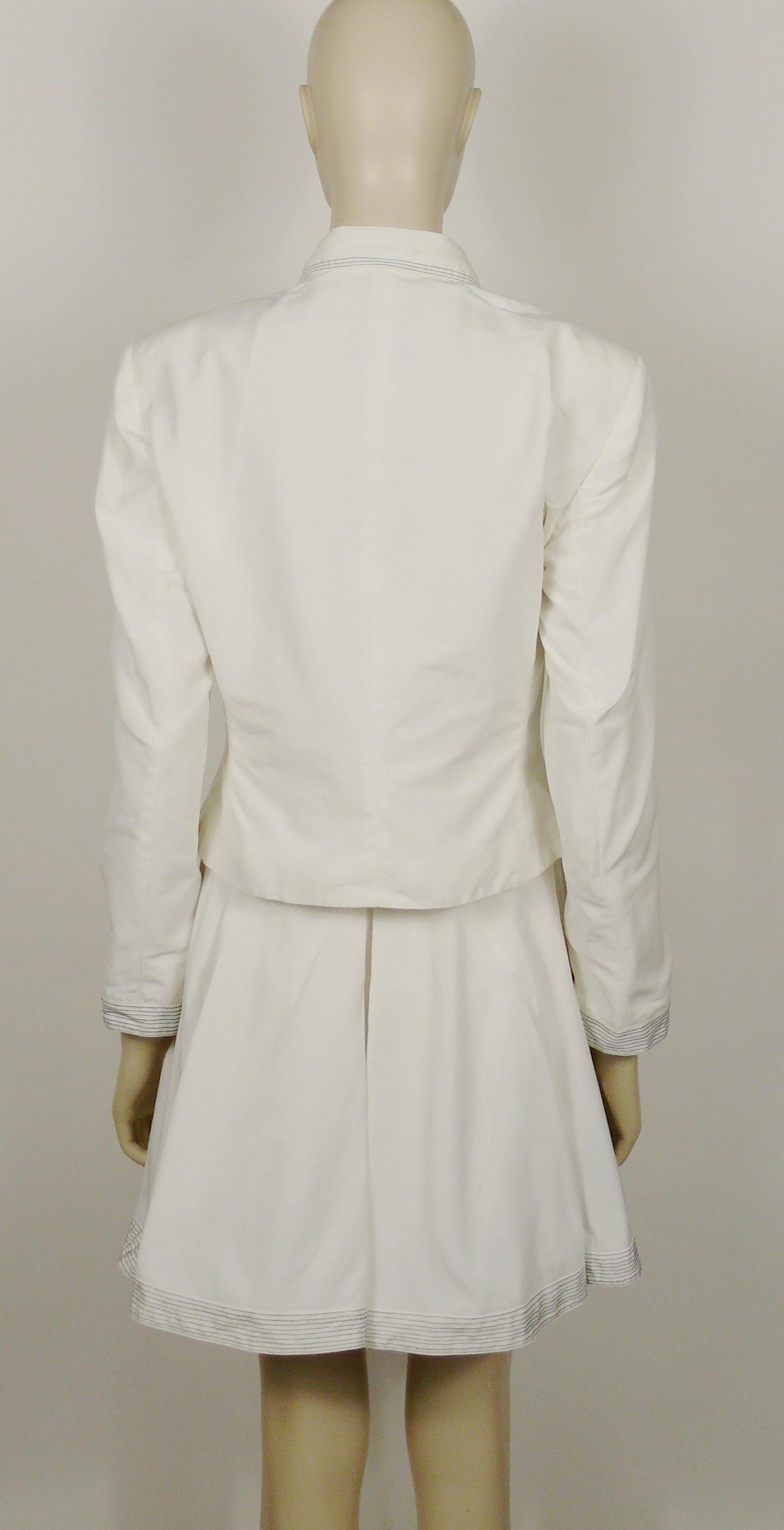 Gianni Versace Versus Vintage White Jacket & Skirt Ensemble with Western Details For Sale 1