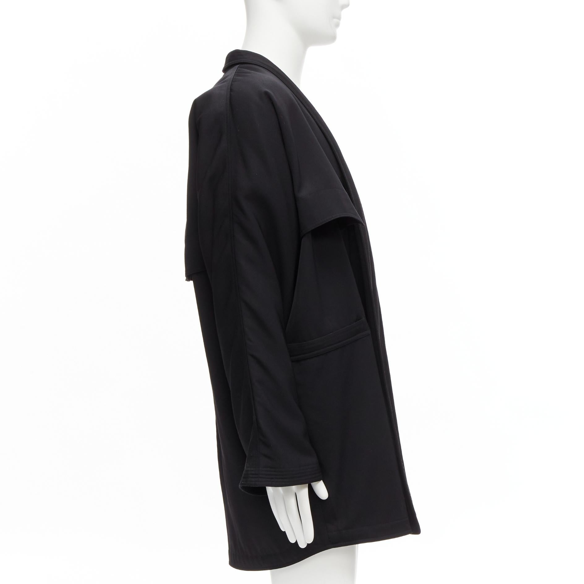 Men's GIANNI VERSACE Vintage 100% wool black gold barocco lined robe coat jacket For Sale