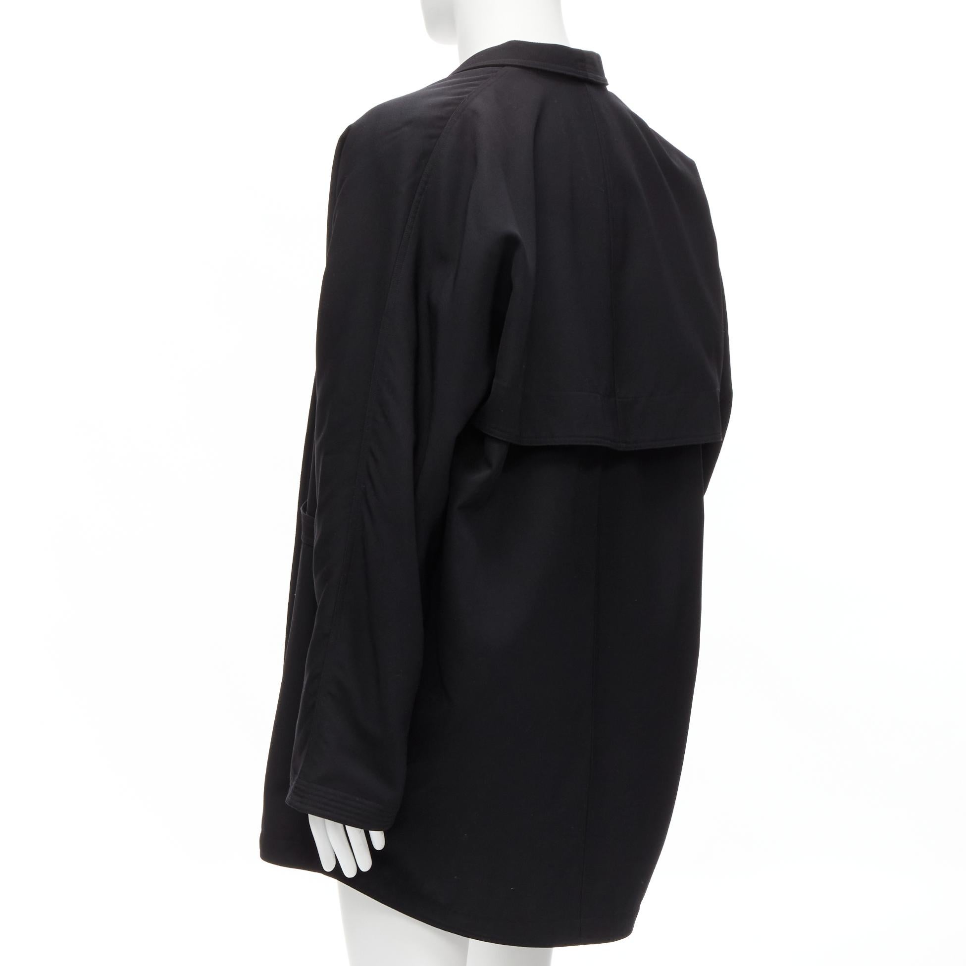 GIANNI VERSACE Vintage 100% wool black gold barocco lined robe coat jacket For Sale 2